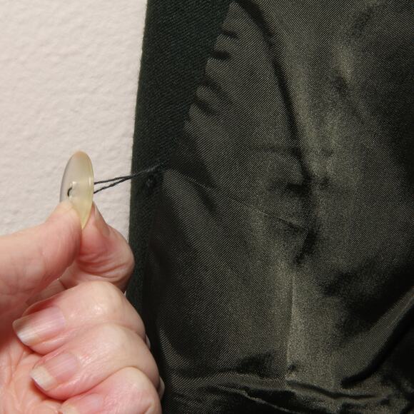 Vintage Valerie Stevens Green Long Wool Blazer Size 12 Double Breasted - Picture 10 of 10